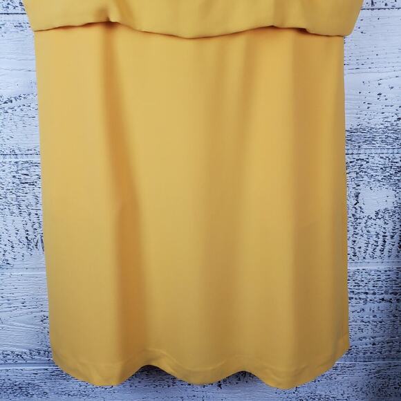 Banana Republic Women Yellow Drape Back Fit & Flare Dress Size 14 New With Tag - Picture 4 of 14